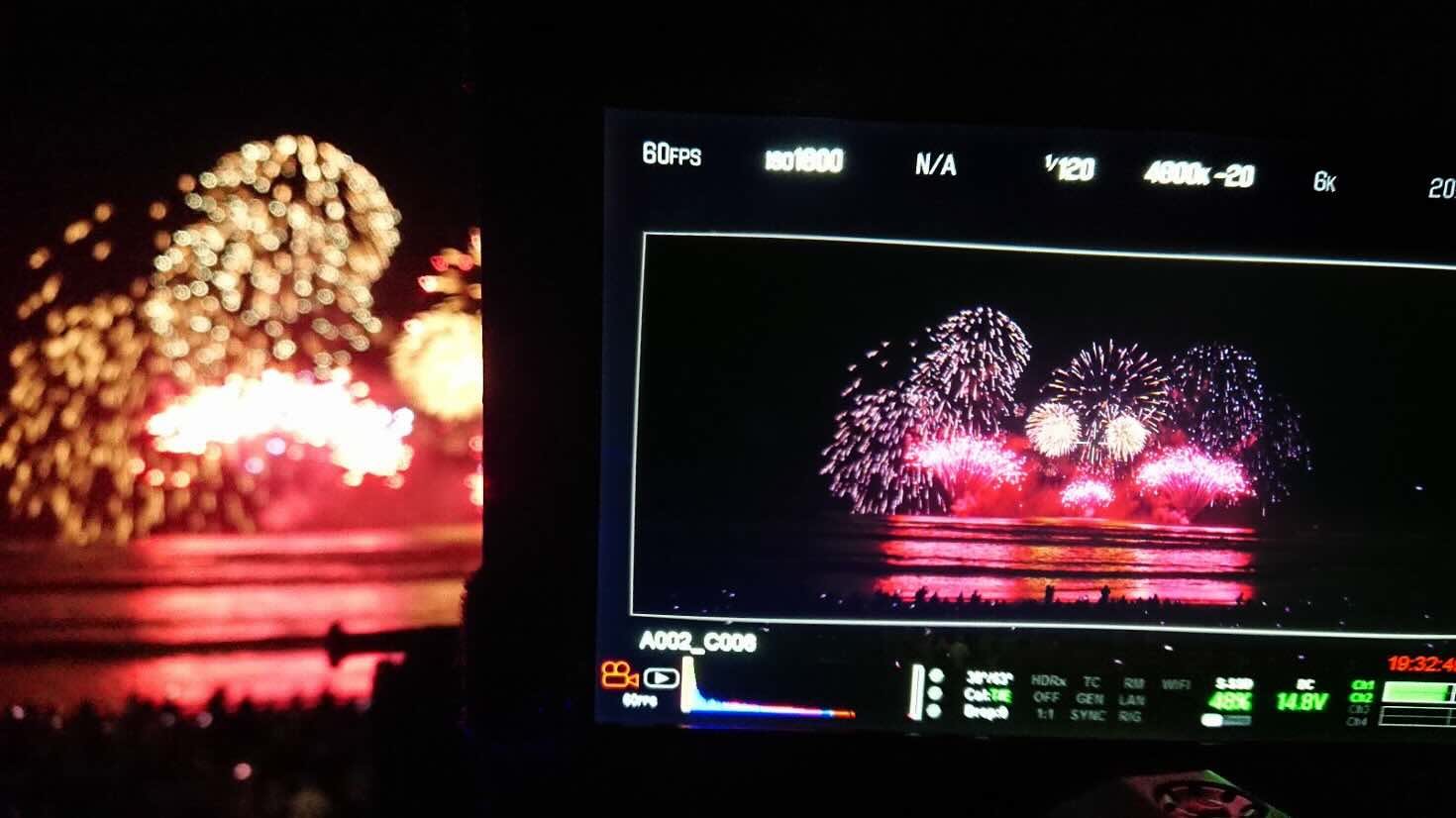 Filmed wedding fireworks